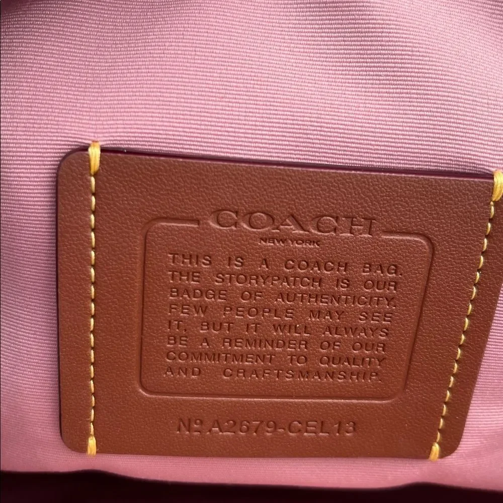 Coach Erin Shoulder Bag In Signature Canvas With Charms Purse Powder Pink